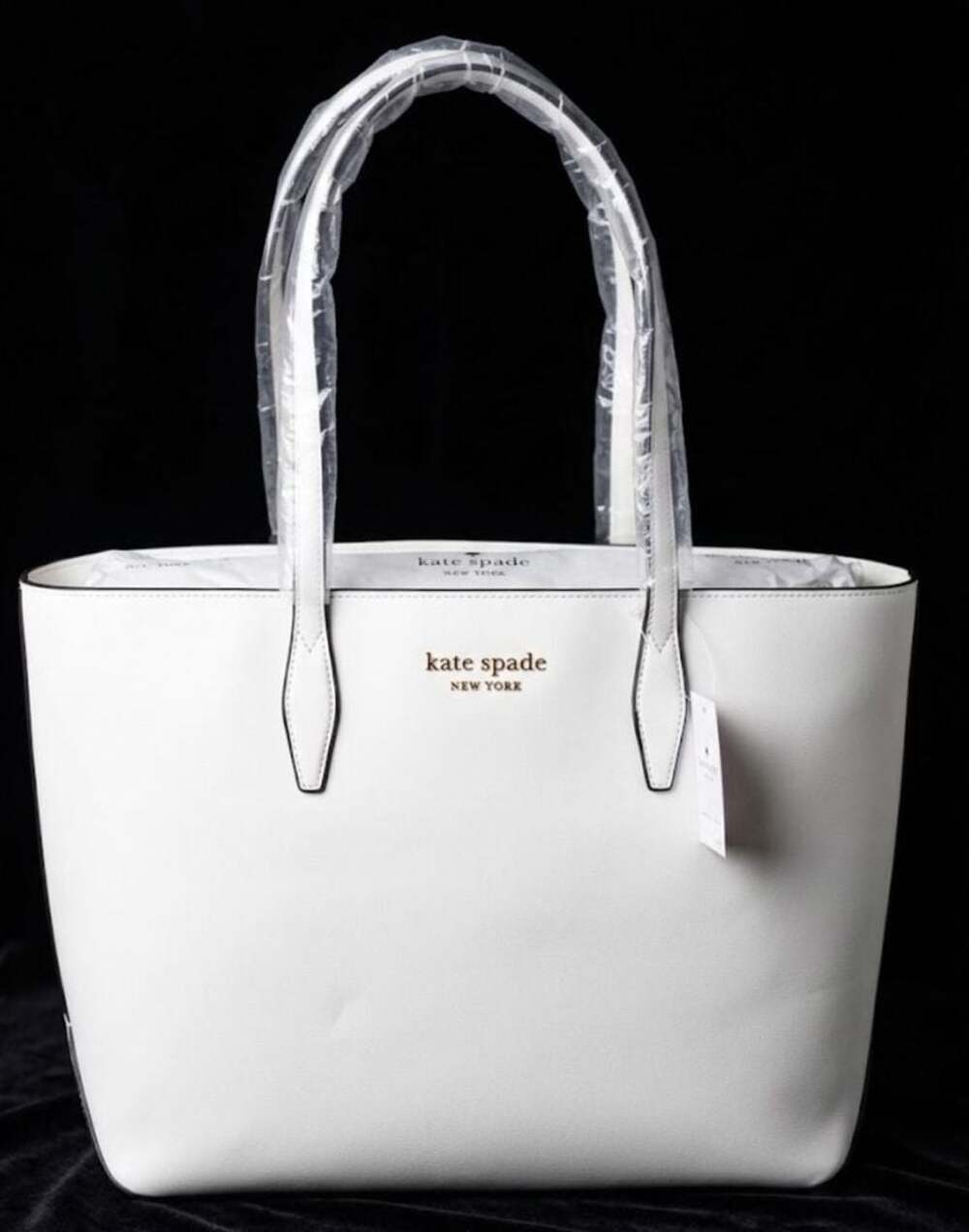 NEW Kate Spade White Leather Aldy Tote Bag Shoulder Bag 17x11